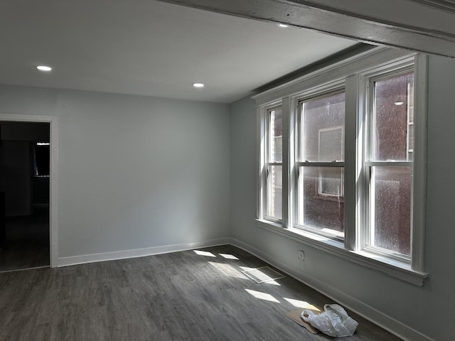 7621 S Eberhart Ave, Chicago, IL 60619 - empty room with baseboards, dark wood-style flooring, and recessed lighting