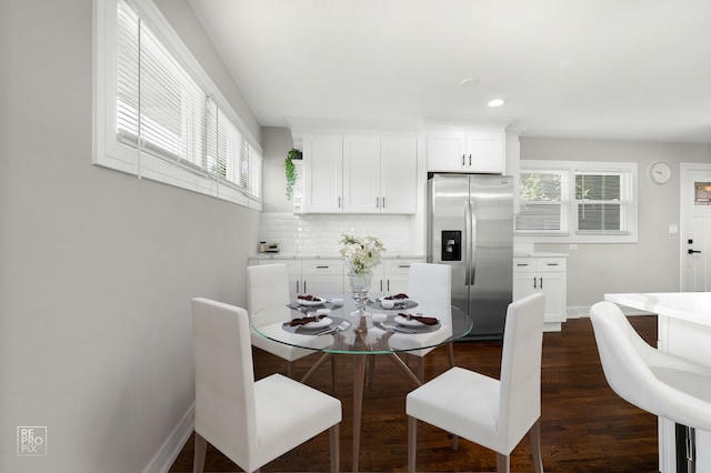 1166 S Highland Ave, Arlington Heights, IL 60005 - dining room with baseboards, recessed lighting, and dark wood-style flooring