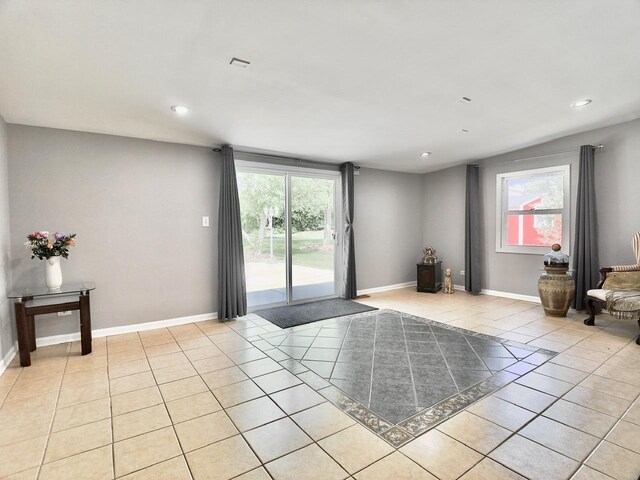 9113 Elm Cir, Hickory Hills, IL 60457 - unfurnished room featuring light tile patterned floors, baseboards, and recessed lighting