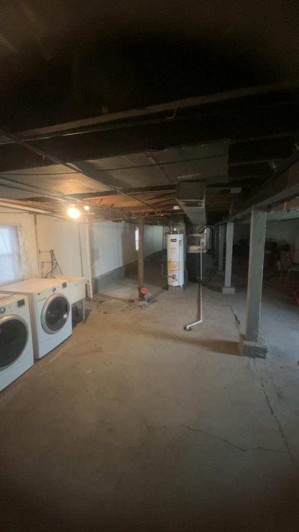 10643 S Calhoun Ave, Chicago, IL 60617 - unfinished basement with washer and clothes dryer and water heater