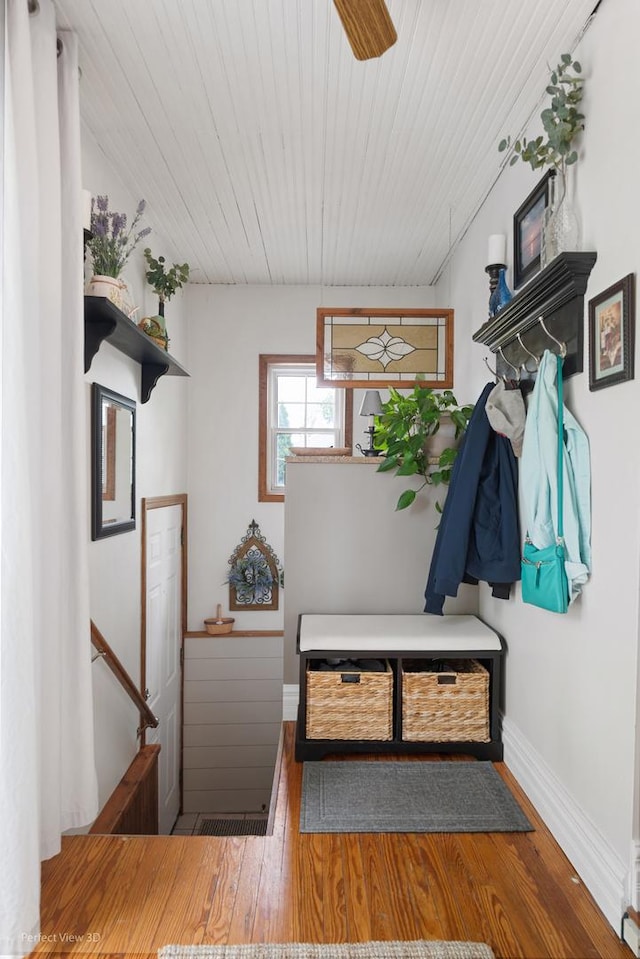 17918 Ridgewood Ave, Lansing, IL 60438 - mudroom with wood finished floors, baseboards, and wood ceiling