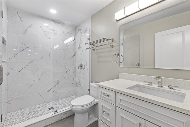 3 Crestview Ter, Buffalo Grove, IL 60089 - full bathroom with vanity, toilet, and a marble finish shower
