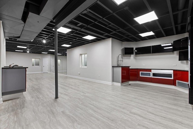 3 Crestview Ter, Buffalo Grove, IL 60089 - below grade area featuring light wood-type flooring and baseboards