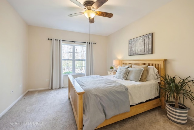 2831 Granite Ct, Crystal Lake, IL 60012 - bedroom with light carpet, baseboards, and ceiling fan