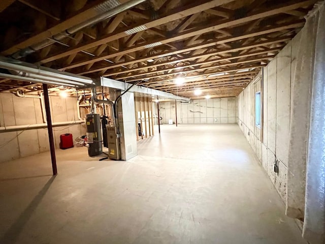 2831 Granite Ct, Crystal Lake, IL 60012 - unfinished basement featuring water heater and heating unit
