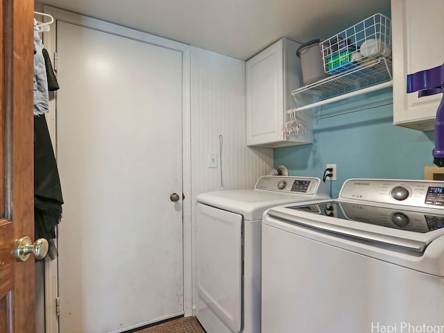 5501 Abbey Dr, Mchenry, IL 60050 - washroom with cabinet space and washing machine and dryer