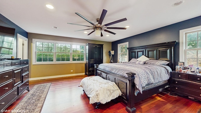 8N594 S Mclean Blvd, South Elgin, IL 60177 - bedroom featuring wood finished floors, recessed lighting, and ceiling fan