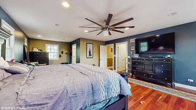 8N594 S Mclean Blvd, South Elgin, IL 60177 - bedroom featuring wood finished floors, recessed lighting, and ceiling fan
