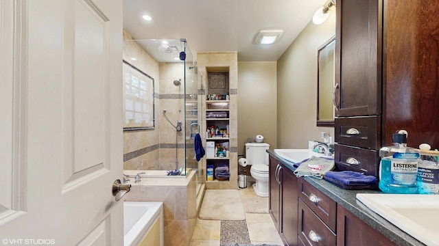 8N594 S Mclean Blvd, South Elgin, IL 60177 - full bathroom with a stall shower, double vanity, and a garden tub
