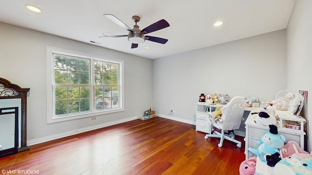 8N594 S Mclean Blvd, South Elgin, IL 60177 - playroom featuring wood finished floors, recessed lighting, and ceiling fan