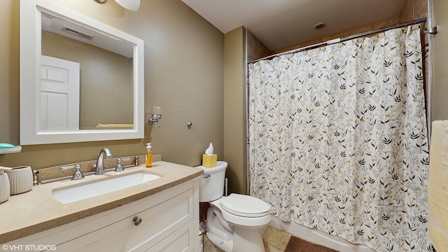 8N594 S Mclean Blvd, South Elgin, IL 60177 - bathroom with vanity, a shower with shower curtain, and tile patterned floors