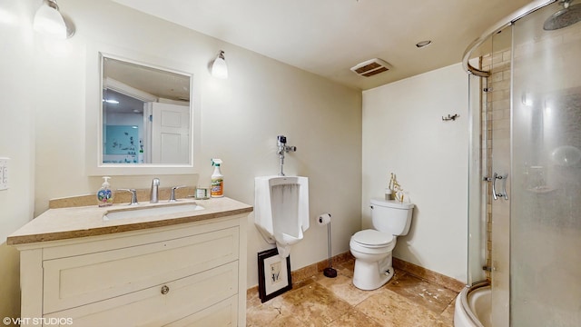 8N594 S Mclean Blvd, South Elgin, IL 60177 - full bath with a stall shower, vanity, and stone finish flooring