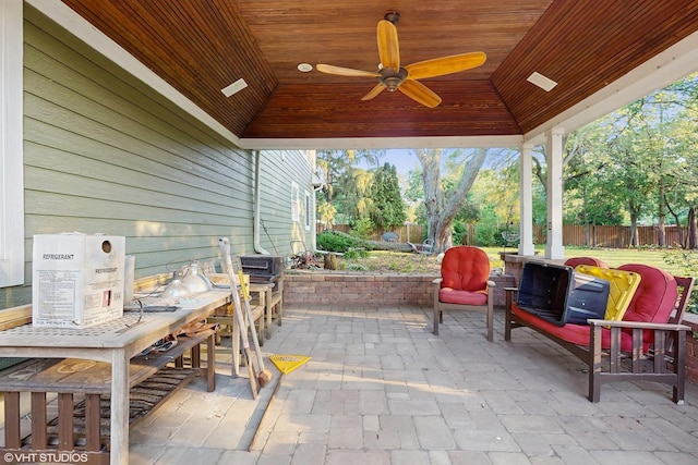 8N594 S Mclean Blvd, South Elgin, IL 60177 - view of patio / terrace featuring a ceiling fan, outdoor dining area, and a gazebo