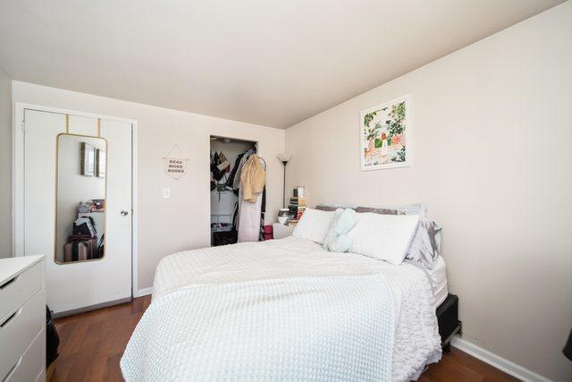 1221 N Dearborn St Unit 810S, Chicago, IL 60610 - bedroom featuring dark wood finished floors, baseboards, and a closet