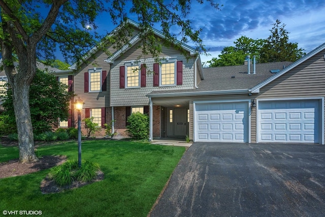 0N111 Windermere Rd Unit 2107, Winfield, IL 60190 - traditional home with driveway, a garage, a front lawn, and brick siding