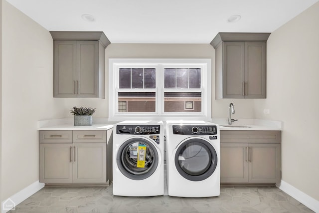 4920 Stonewall Ave, Downers Grove, IL 60515 - washroom with washer and dryer, cabinet space, and baseboards