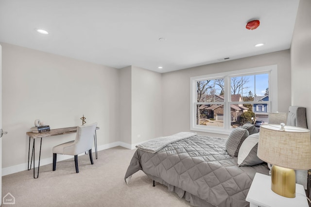 4920 Stonewall Ave, Downers Grove, IL 60515 - bedroom featuring light carpet, recessed lighting, baseboards, and a desk