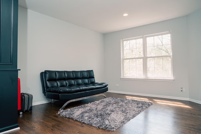 406 Elderberry Ln, Streamwood, IL 60107 - sitting room with wood finished floors, baseboards, and recessed lighting