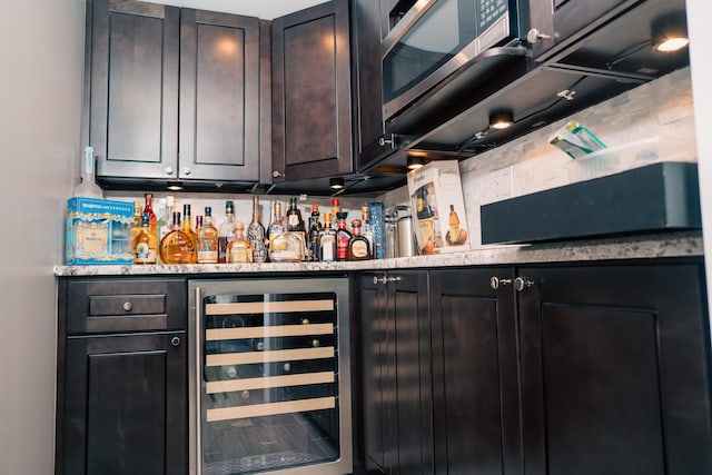 406 Elderberry Ln, Streamwood, IL 60107 - indoor dry bar with beverage cooler and stainless steel microwave