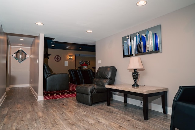 406 Elderberry Ln, Streamwood, IL 60107 - living room with wood finished floors, baseboards, and recessed lighting