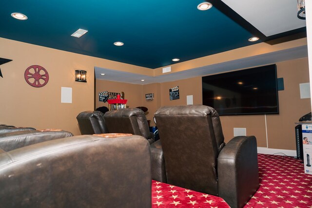 406 Elderberry Ln, Streamwood, IL 60107 - carpeted cinema with recessed lighting and baseboards
