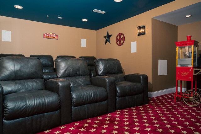 406 Elderberry Ln, Streamwood, IL 60107 - carpeted home theater room featuring baseboards and recessed lighting