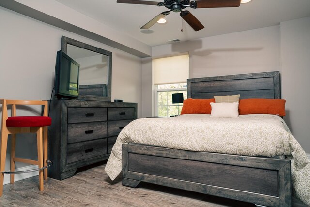 406 Elderberry Ln, Streamwood, IL 60107 - bedroom featuring wood finished floors and a ceiling fan
