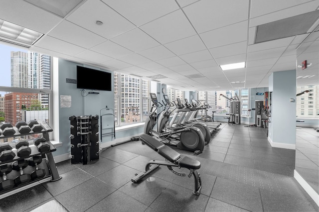 25 E Superior St Unit 903, Chicago, IL 60611 - gym featuring baseboards and a drop ceiling