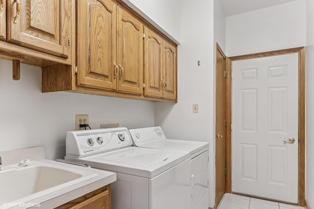 3 Lake Katherine Dr Unit 0, Palos Heights, IL 60463 - laundry room featuring cabinet space, washer and clothes dryer, and light tile patterned flooring