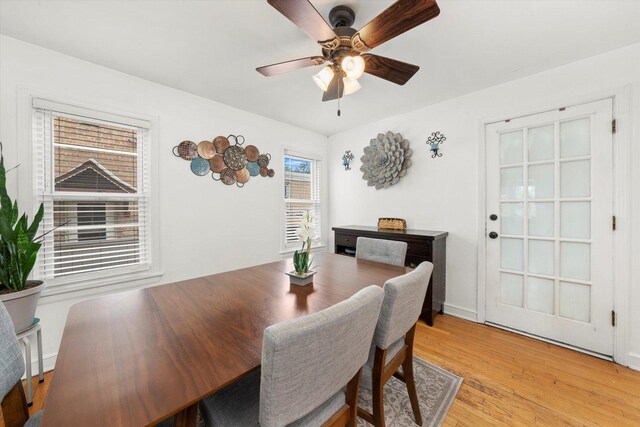 9141 S Albany Ave S, Evergreen Park, IL 60805 - dining space featuring a ceiling fan and light wood-style floors