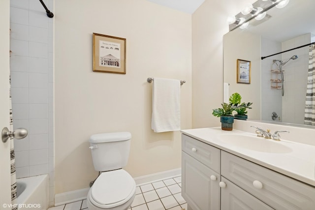 3721 N Sheffield Ave Unit B2, Chicago, IL 60613 - bathroom with vanity, tile patterned floors, toilet, baseboards, and shower / bath combination