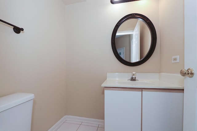 1379 Grandview Ct, Algonquin, IL 60102 - half bathroom featuring tile patterned flooring, vanity, toilet, and baseboards