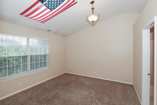 1379 Grandview Ct, Algonquin, IL 60102 - empty room featuring carpet flooring, vaulted ceiling, and baseboards
