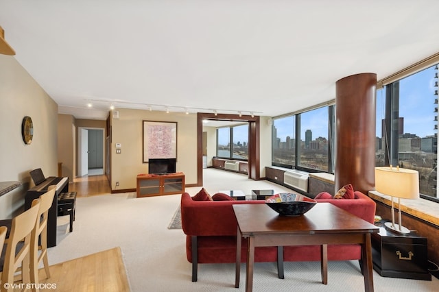 155 N Harbor Dr Unit 1103, Chicago, IL 60601 - living room with track lighting, carpet floors, and baseboards