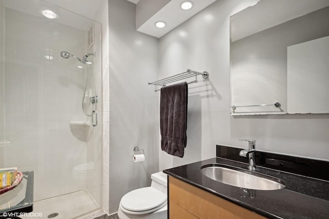 155 N Harbor Dr Unit 1103, Chicago, IL 60601 - full bath with toilet, tiled shower, vanity, and recessed lighting