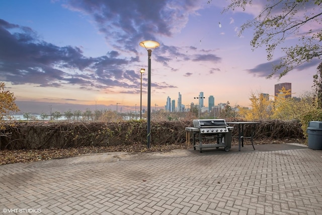 155 N Harbor Dr Unit 1103, Chicago, IL 60601 - patio terrace at dusk with area for grilling