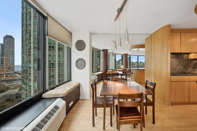 155 N Harbor Dr Unit 1103, Chicago, IL 60601 - dining room with light wood-style flooring and a skyline view