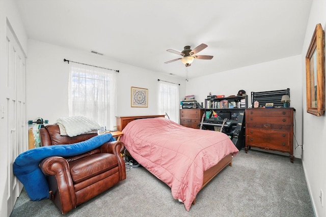 6010 Peart Rd, Morris, IL 60450 - carpeted bedroom with a ceiling fan