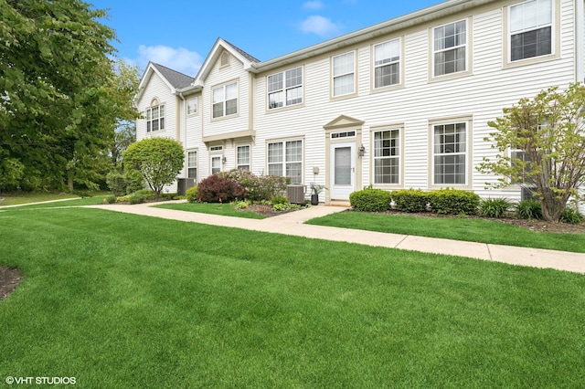 707 Morris Ct, Lakemoor, IL 60051 - view of property featuring a front lawn and central AC unit