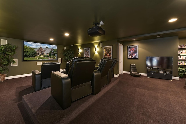 26285 W Roberts Ln, Barrington, IL 60010 - cinema with carpet floors, baseboards, and recessed lighting