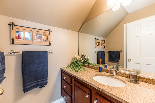 41W877 Hunters Rdg, Saint Charles, IL 60175 - bathroom with vanity and vaulted ceiling
