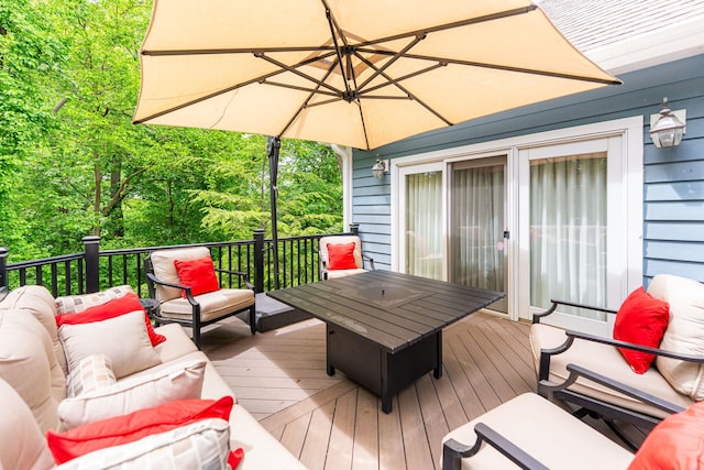 41W877 Hunters Rdg, Saint Charles, IL 60175 - wooden deck with an outdoor living space