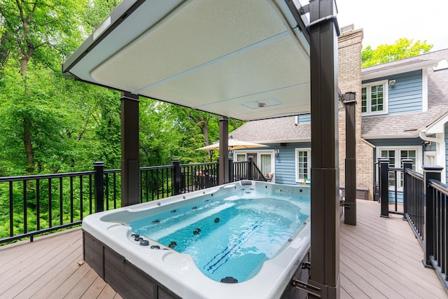 41W877 Hunters Rdg, Saint Charles, IL 60175 - wooden terrace with a hot tub