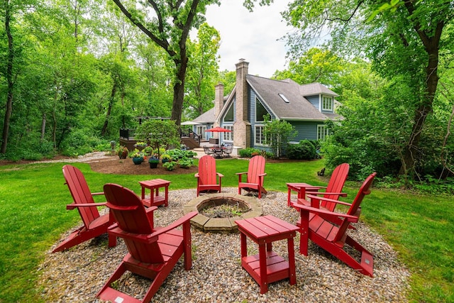 41W877 Hunters Rdg, Saint Charles, IL 60175 - view of patio / terrace featuring a fire pit and a deck