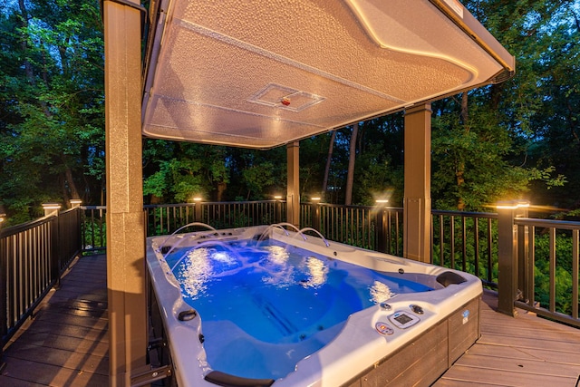 41W877 Hunters Rdg, Saint Charles, IL 60175 - wooden deck featuring an outdoor hot tub