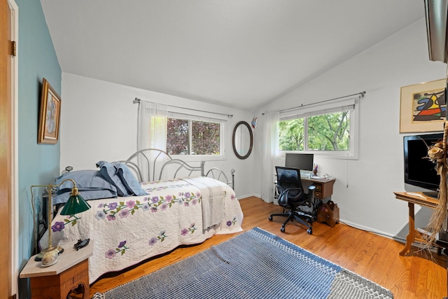 22W300 Arbor Ln, Glen Ellyn, IL 60137 - bedroom with lofted ceiling, wood finished floors, and an office area
