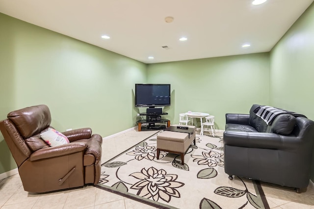 807 S Saylor Ave, Elmhurst, IL 60126 - living room with recessed lighting, baseboards, and light tile patterned floors