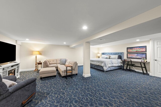 581 Summerdale Ave, Glen Ellyn, IL 60137 - carpeted bedroom with baseboards and recessed lighting