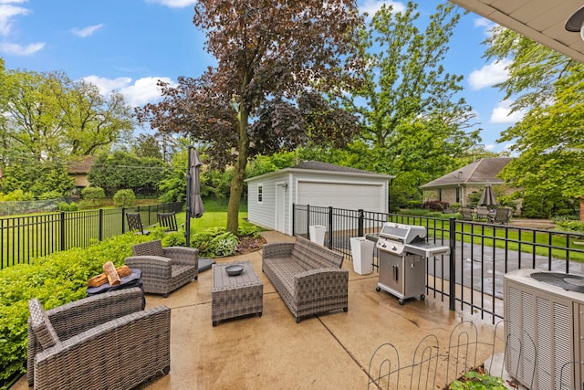 581 Summerdale Ave, Glen Ellyn, IL 60137 - rear view of house with a fire pit, brick siding, french doors, a patio, and a fenced backyard