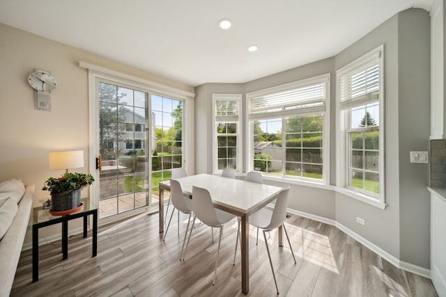2205 Miramar Ct, Buffalo Grove, IL 60089 - dining space with light wood finished floors, baseboards, and recessed lighting